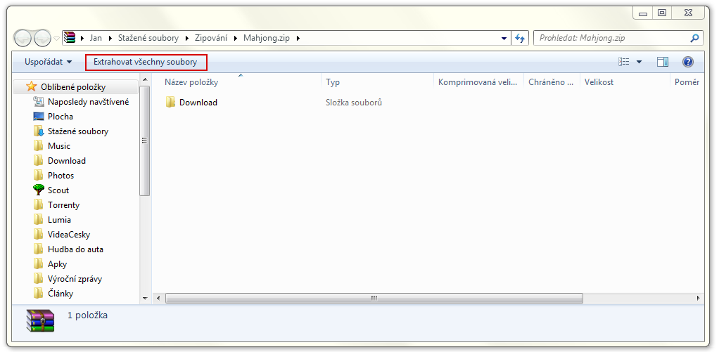 Jak otevřít ZIP soubor v MS Windows Jak otevřít ZIP soubor v MS Windows