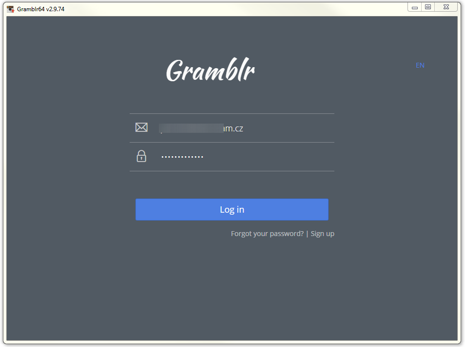 Přihlášení do Gramblr Přihlášení do Gramblr