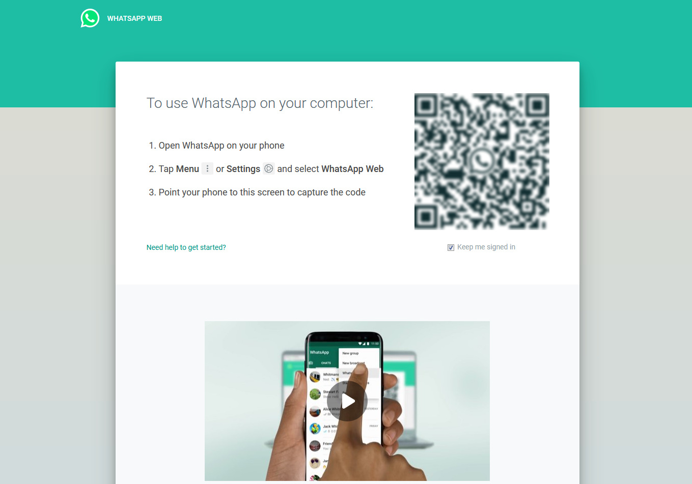 WhatsApp Web prohlížečová aplikace WhatsApp Web prohlížečová aplikace