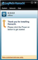 Hlavní obrazovka Hamachi Hlavní obrazovka Hamachi