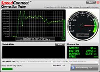 Průběh testu SpeedConnect Connection Tester Průběh testu