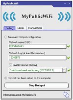 Vytvoření přístupového bodu MyPublicWiFi Vytvoření přístupového bodu