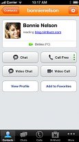Video hovory Nimbuzz Messenger (mobilní) Video hovory