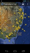 Australský provoz Flightradar24 (mobilní) Australský provoz