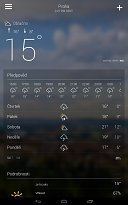 Detailní přehled Yahoo Weather (mobilní) Detailní přehled
