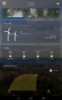 Vítr a tlak Yahoo Weather (mobilní) Vítr a tlak