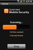 Kontrola Quick Heal Security (mobilní) Kontrola