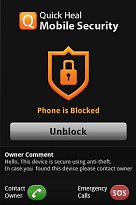 Zablokovaný telefon Quick Heal Security (mobilní) Zablokovaný telefon