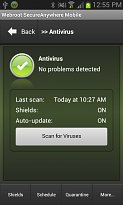 Informace o skenování Webroot Security & Antivirus (mobilní) Informace o skenování