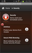 Zpráva Webroot Security & Antivirus (mobilní) Zpráva
