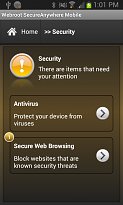 Možné ohrožení Webroot Security & Antivirus (mobilní) Možné ohrožení