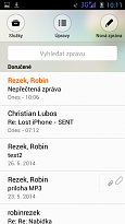 Přijaté zprávy Email.cz (mobilní) Přijaté zprávy