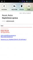 Otevřená zpráva Email.cz (mobilní) Otevřená zpráva