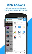 Množství doplňků UC Browser (mobilní) Množství doplňků