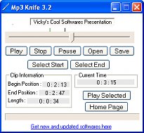 Ukázka aplikace MP3 Knife Ukázka aplikace