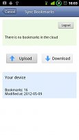 Synchronizace záložek Ninesky Browser (mobilní) Synchronizace záložek