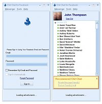 Přihlašování a online kontakty Chit Chat for Facebook Přihlašování a online kontakty