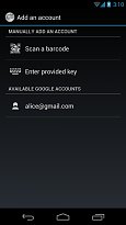 Přidávání účtu Google Authenticator (mobilní) Přidávání účtu
