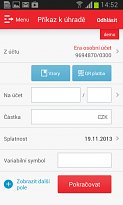 Intuitivní prostředí Era smartbanking (mobilní) Intuitivní prostředí