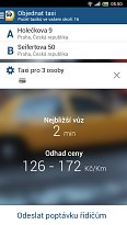 Objednávka Liftago Taxi (mobilní) Objednávka