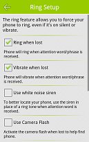 Nastavení Wheres My Droid (mobilní) Nastavení