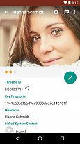Informace o uživateli Threema (mobilní) Informace o uživateli
