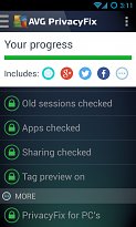 Více možností AVG PrivacyFix (mobilní) Více možností