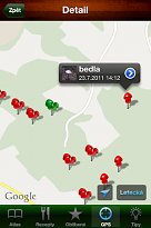 GPS poloha nálezu Atlas hub (mobilní) GPS poloha nálezu