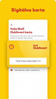 Vaše karta Shell ClubSmart (mobilní) Vaše karta