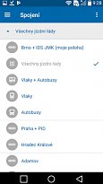 Druhy dopravy Jízdní řády IDOS (mobilní) Druhy dopravy